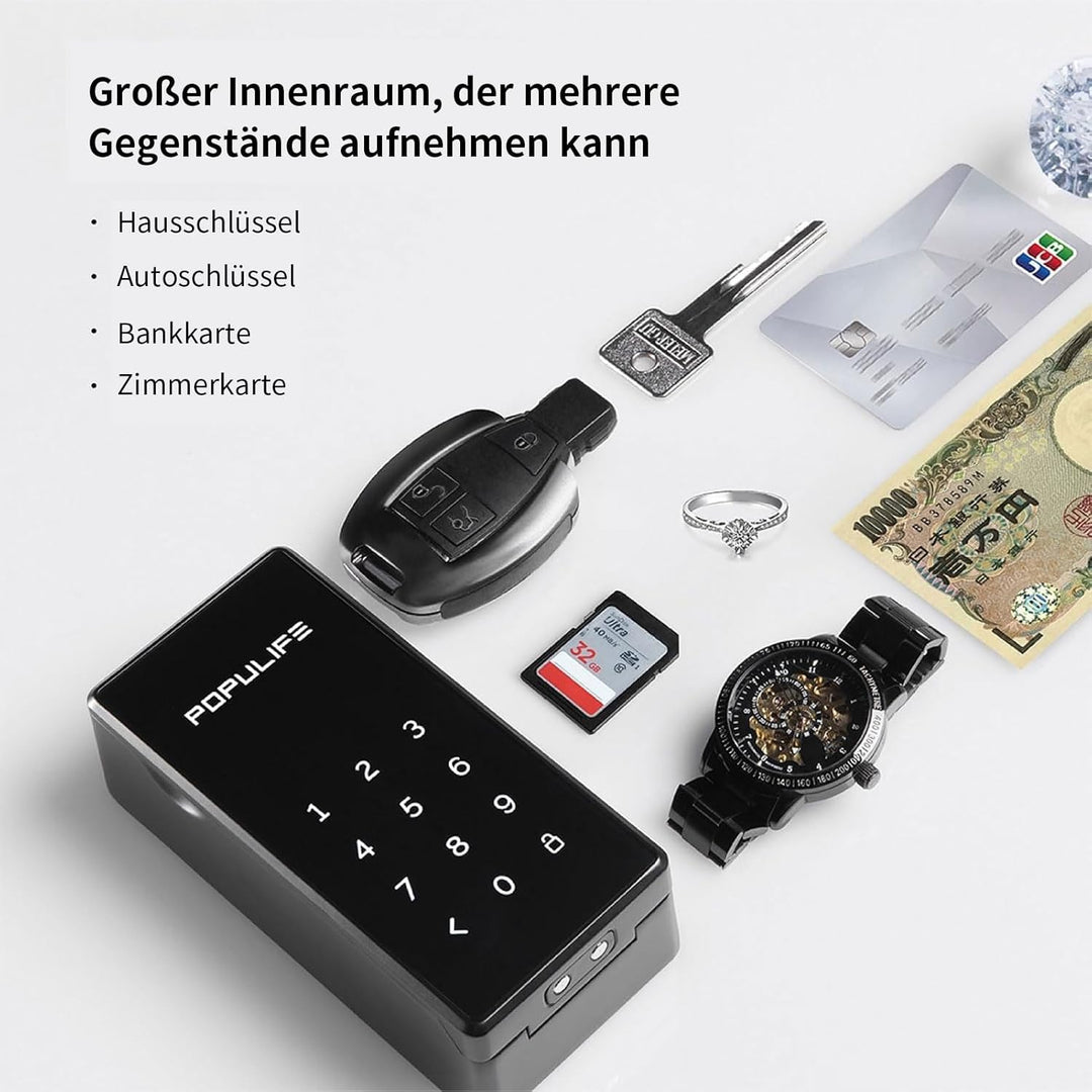 【Aktualisierte Version 2025】Populife Smart Schlüsselsafe，Bluetooth-Elektronischer Schlüsseltresor mi