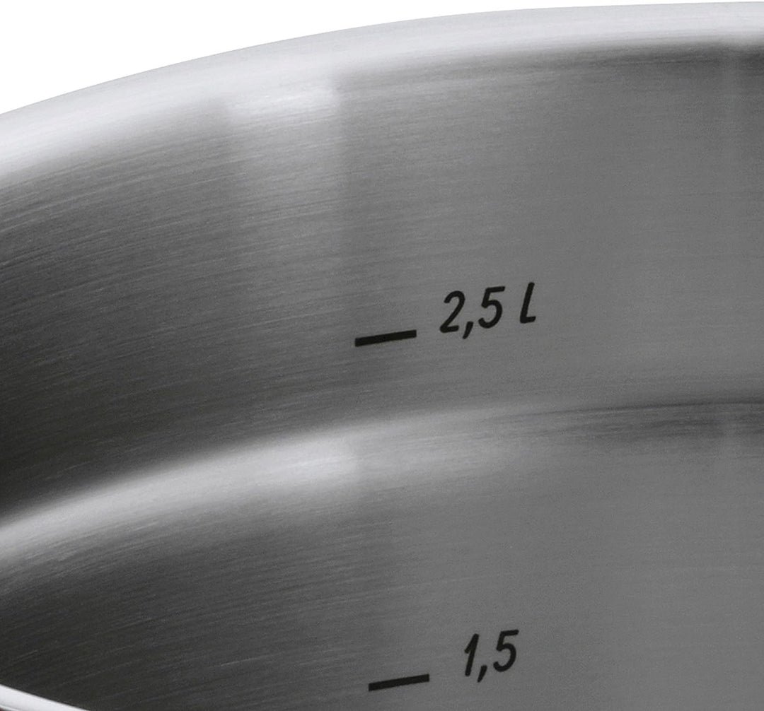 WMF Gourmet Plus Stielkasserolle 20cm, Metalldeckel mit Dampföffnung, Kochtopf klein 2,5l, Induktion