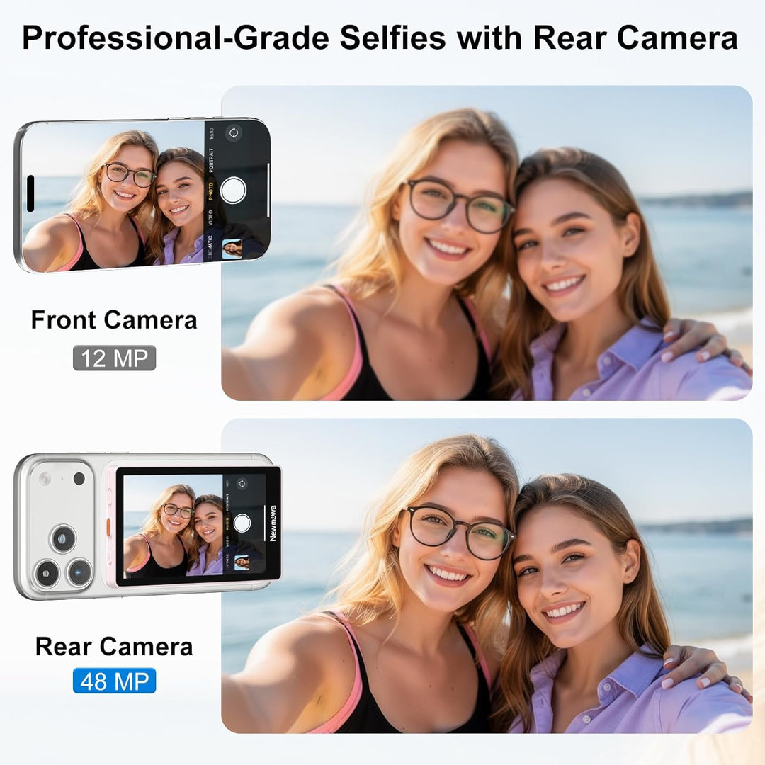 Newmowa Rosa magnetischer Telefon Vlog Selfie Monitorbildschirm, 1080P Drahtlosaufnahme, Telefon Rüc