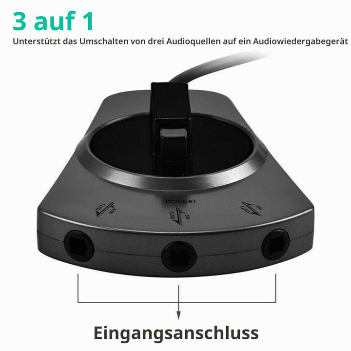 EMK Optisches Kabel Splitter 1in zu 3out Optisches Audiokabel Splitter 3 Ports Digitales Toslink Kab