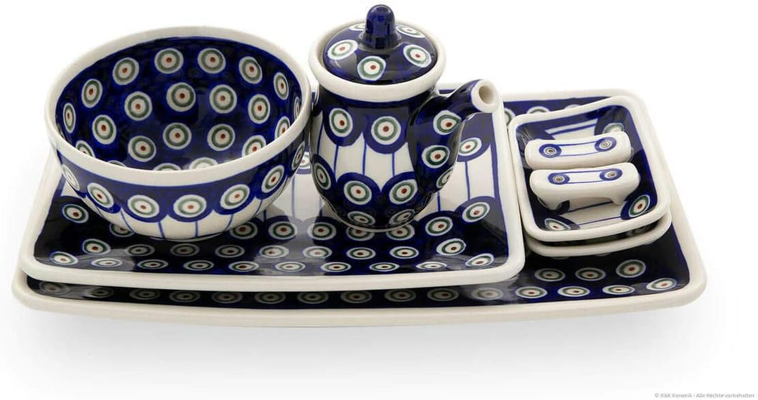 Bunzlauer Keramik Sushi-Set 8-teilig, Dekor 8