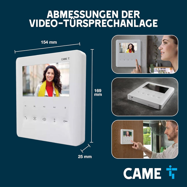CAME BPT Freisprech-Video-Innenstation PLX V in Weiss mit Soft-Touch-Tasten, 5"-LCD-Display, 4 Taste