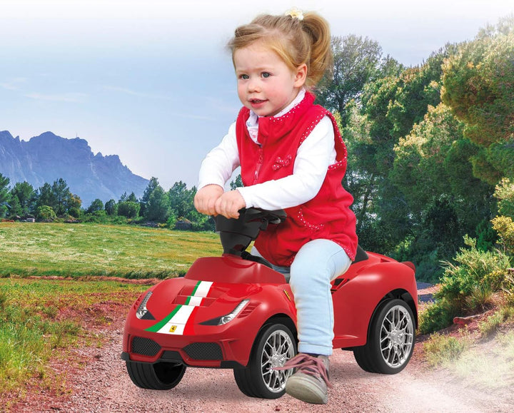 JAMARA 460604 - Rutscher Ferrari 488 GTE - Hupe am Lenkrad, originalgetreue Optik, Kippschutz, Kunst