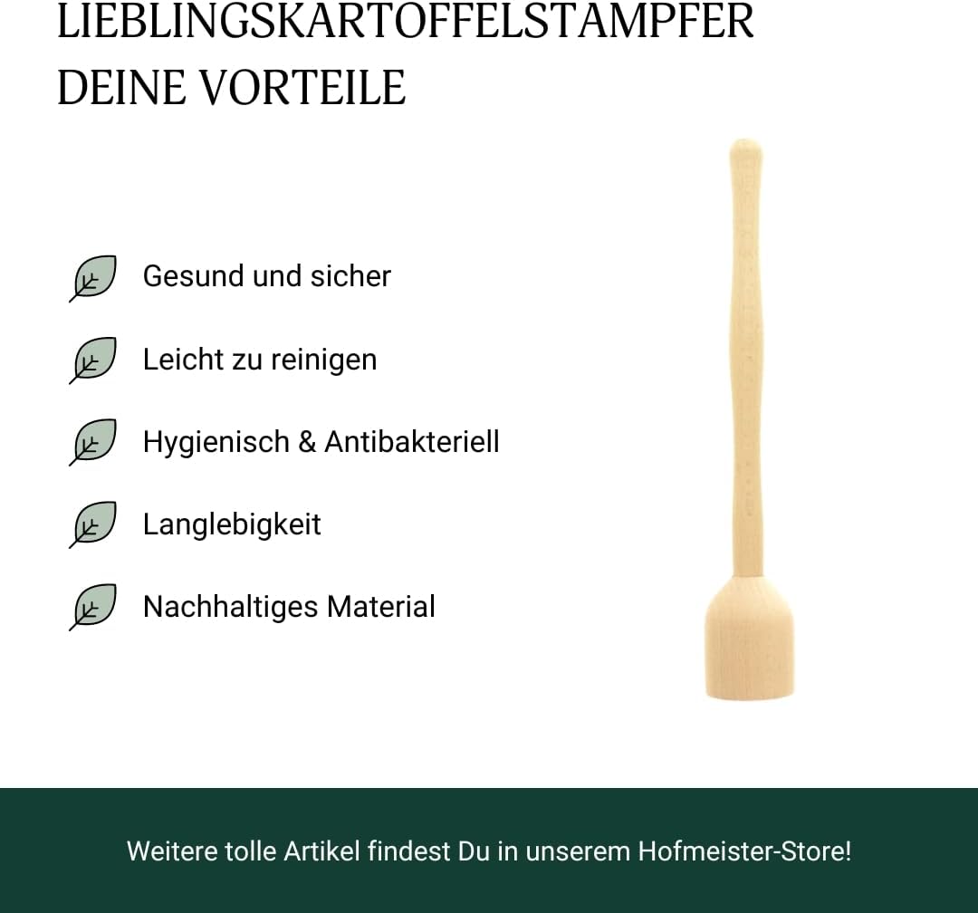 HOFMEISTER® Kartoffel-Stampfer, 30 cm, für Kartoffeln, Gemüse, Obst & Sauerkraut, hitzebeständig, an