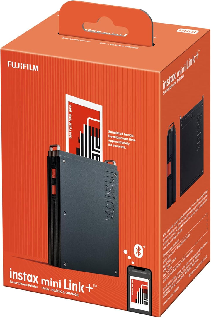 FUJIFILM instax mini Link+™ Smartphonedrucker, Schwarz-Orange Smartphonedrucker Schwarz, Smartphoned