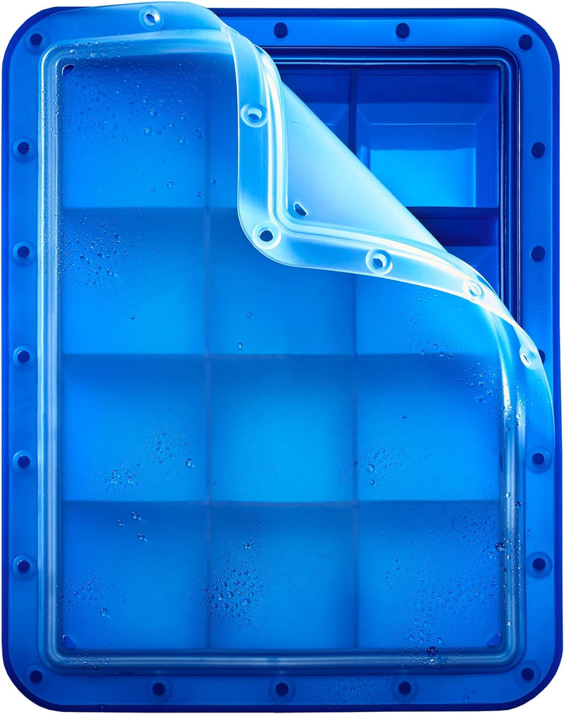 Lurch 240765 Ice Former Arctic Würfel 5cm blau Eiswürfelform für 12 Eiswürfel mit transparentem Deck