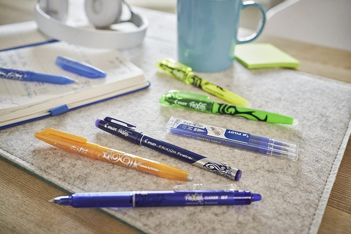 PILOT FriXion Clicker 0.7 – 6 Stück – Farben 2x Blau/Schwarz/Grün – Radierbarer, nachfüllbarer Gel