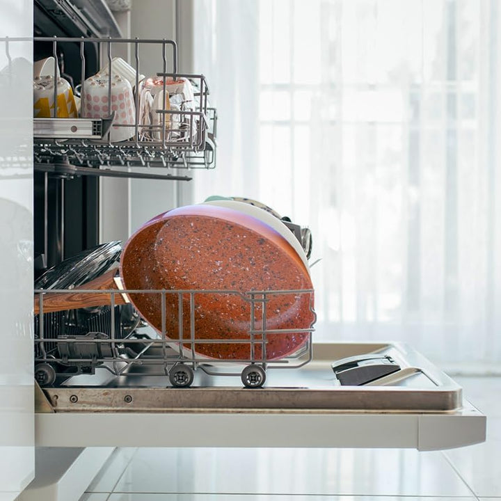 LIVINGTON Copper & Stone Pan Glasdeckel - Das Original aus dem TV - 28cm - für gleichmässige Hitzeve
