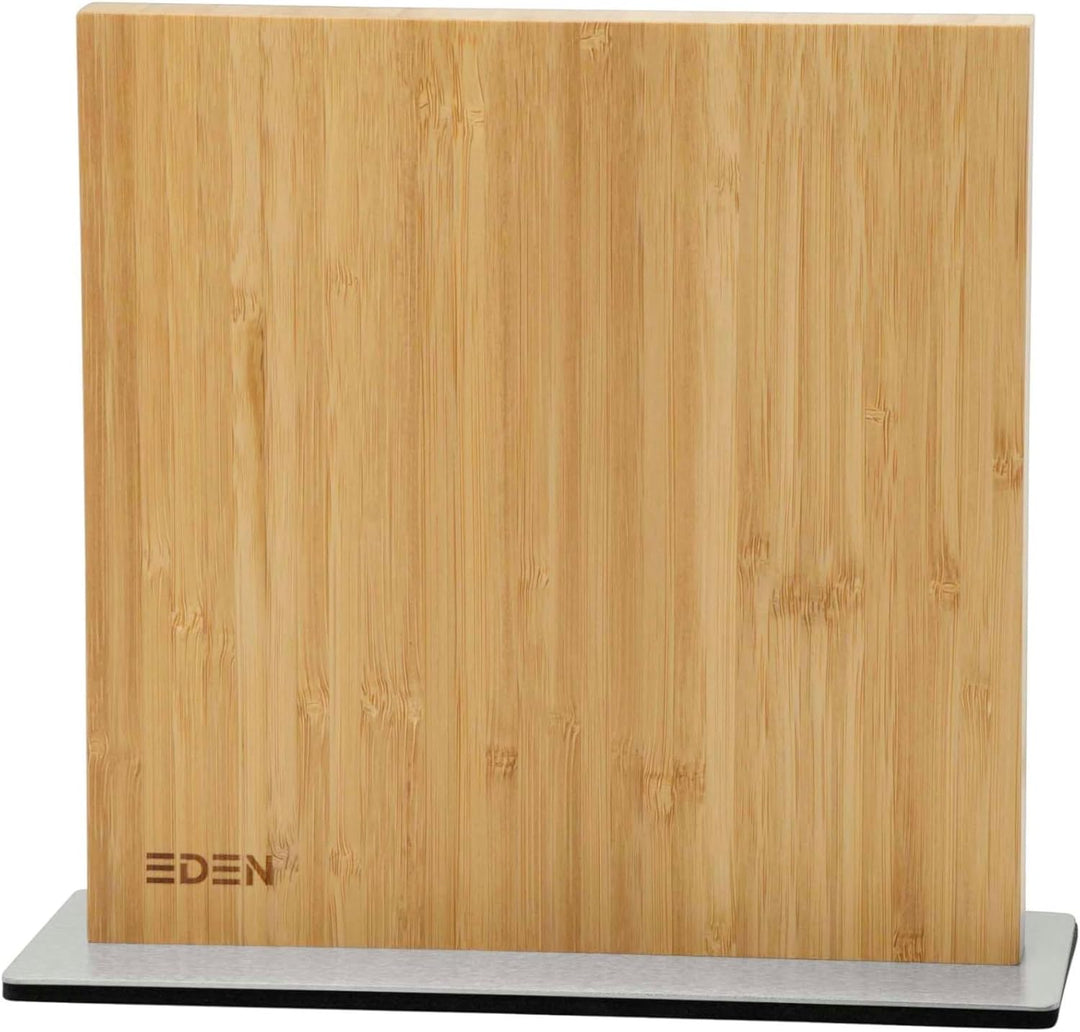 Eden Magnetic Knife Block EQB103 magnetischer Messerblock, Bambusholz mit Metallbasis, 23 x 25 cm
