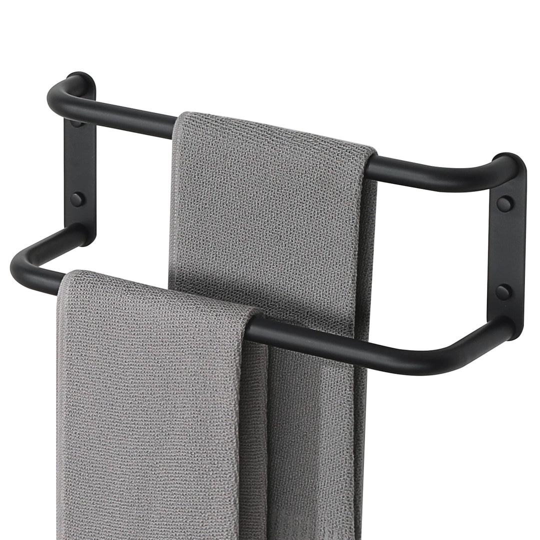 40CM Handtuchhalter Schwarz,Doppelt 304 Edelstahl Handtuchhalter Wand,Gästehandtuchhalter Badezimmer