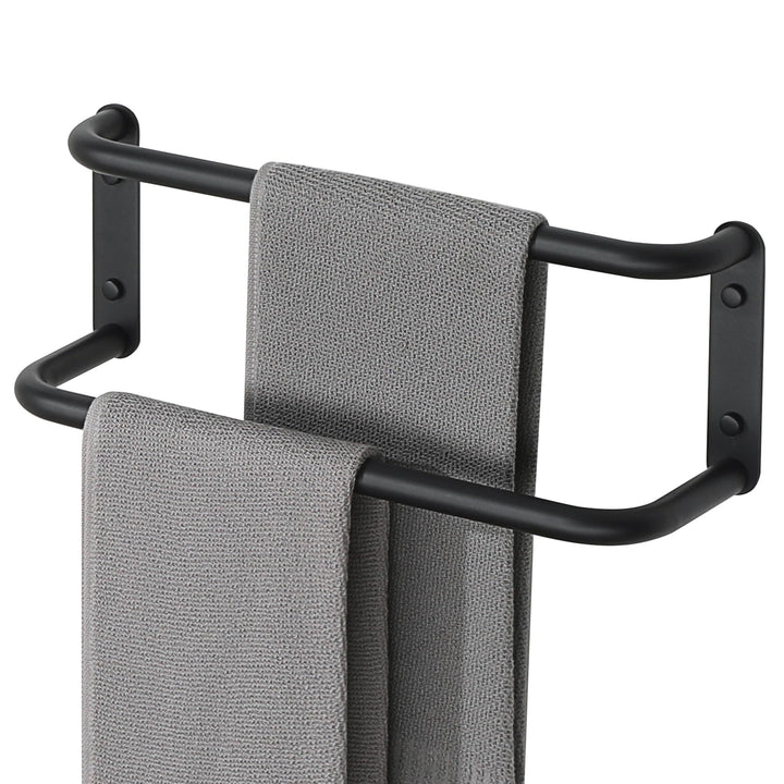 40CM Handtuchhalter Schwarz,Doppelt 304 Edelstahl Handtuchhalter Wand,Gästehandtuchhalter Badezimmer