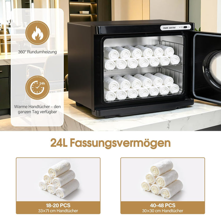 BarberPub 24L Handtuchwärmer Handtuchheizschrank 40–48 Handtücher, Handtuchheizkörper Elektrisch, He