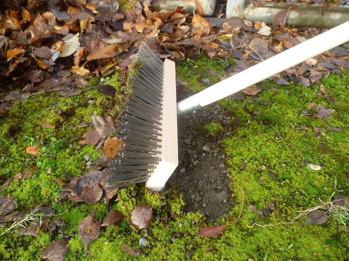 Drahtbesen 30 cm mit Schabekante, 28 mm Metallhalter, Schneebesen, Kratzbesen, Laubbesen