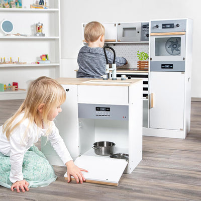 small foot Kinderküche modular XL aus Holz, multifunktionelle Spielküche mit verschiedenen Aufbaumög