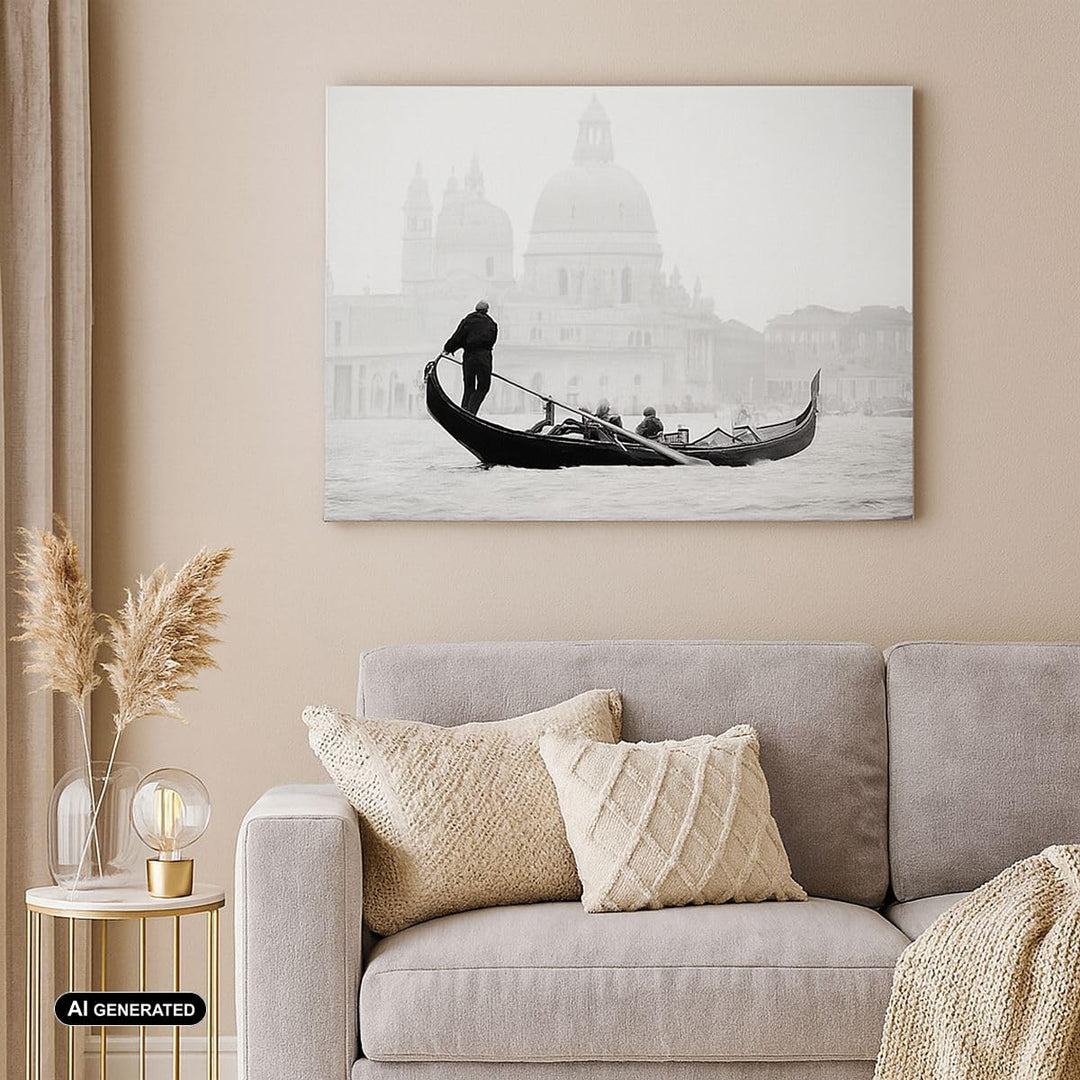 Bilder auf Leinwand 100x70cm Leinwandbild mit Rahmen Venedig Basilika Gross Wanddeko Bild Schlafzimm