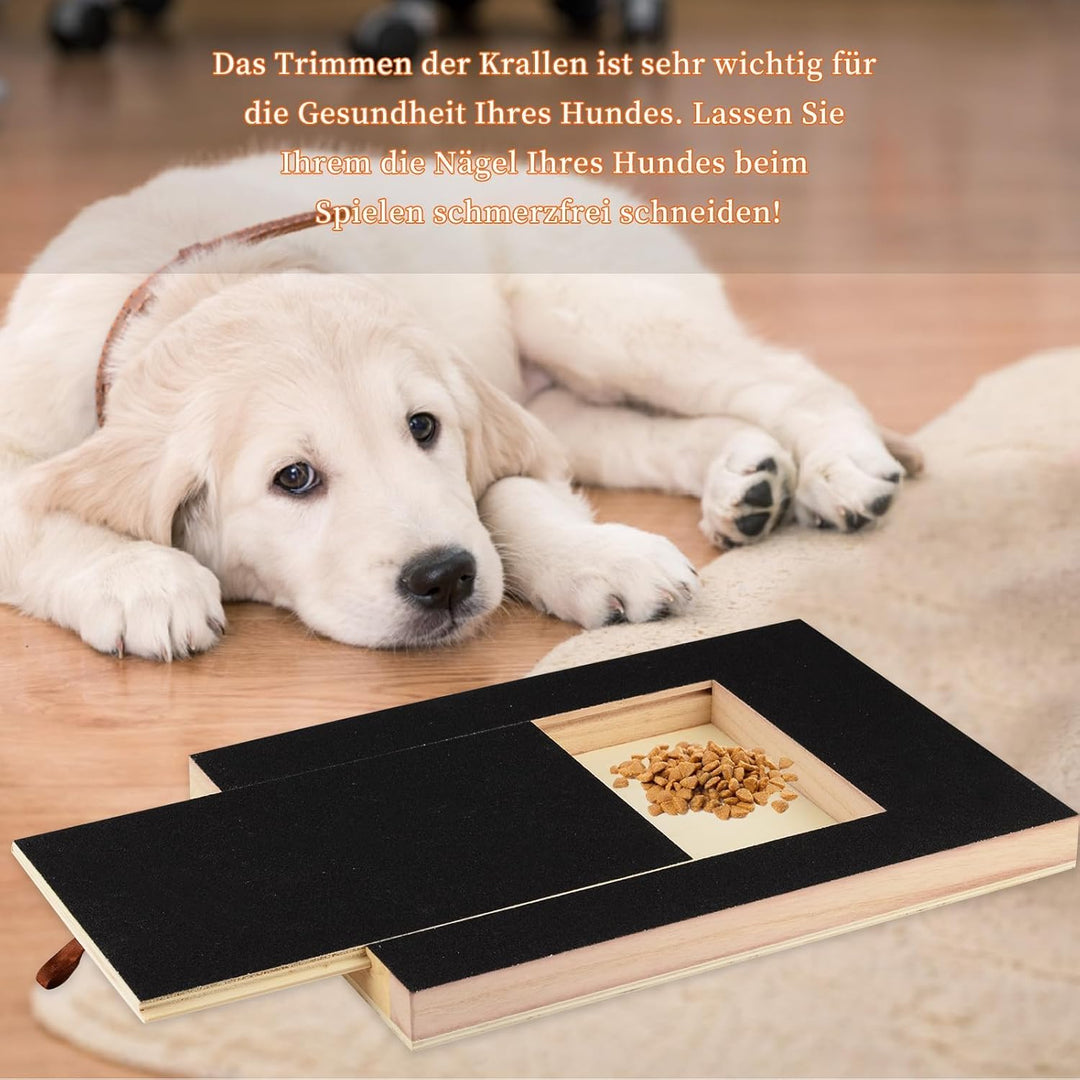 Kratzbrett für Hunde mit Leckerlibox 35x25x3cm, Scratch Pad für Nägel, Stressfreies Haustier Nagelfe