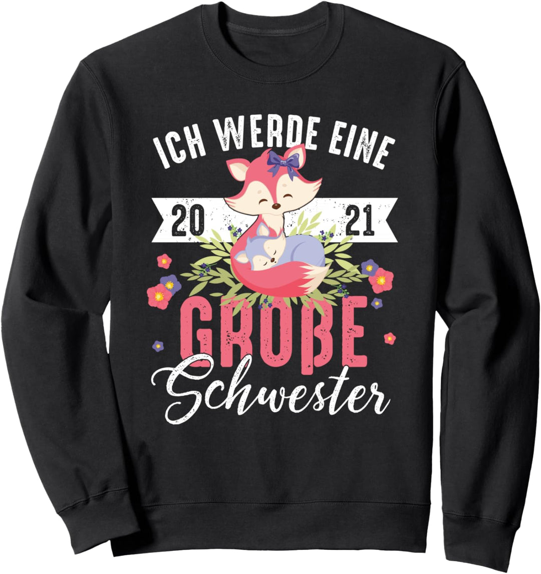 Grosse Schwester 2021 - Schwangerschaft Fuchs Tier Mädchen Sweatshirt