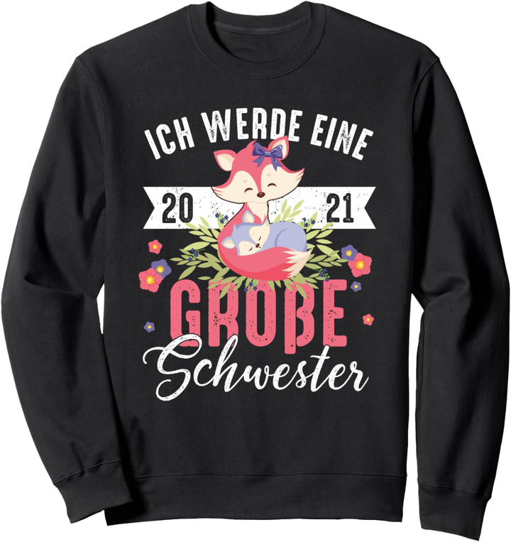 Grosse Schwester 2021 - Schwangerschaft Fuchs Tier Mädchen Sweatshirt
