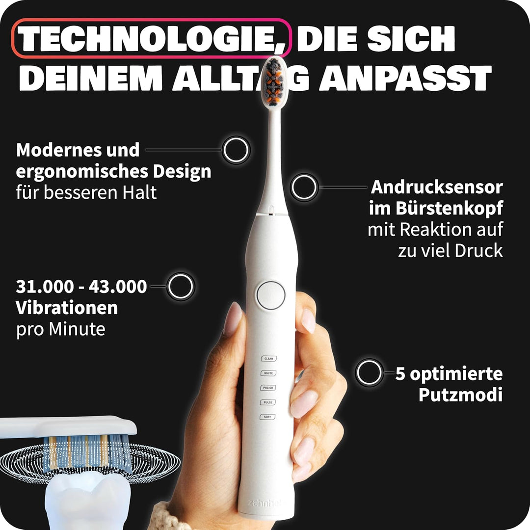Zahnheld® Super-Set, elektrische Schallzahnbürste GERO + Munddusche AQUADENT | inkl. Bürstenkopf & R