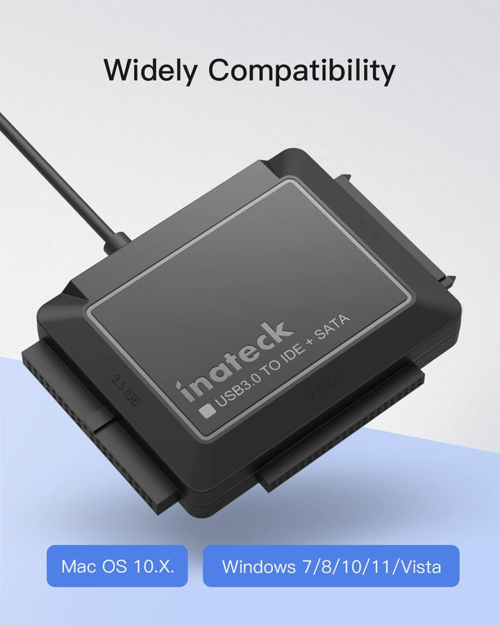Inateck IDE SATA to USB 3.0 Adapter für 2.5/3.5 Zoll HDD/SSD Festplatten, mit 12V/2A Stromversorgung