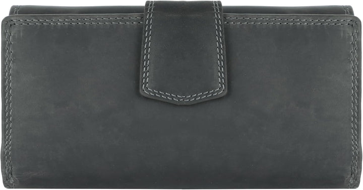 Benthill Damen Geldbörse Gross Echt Leder | Grosses Portemonnaie XXL mit RFID Schutz | Vintage Echtl