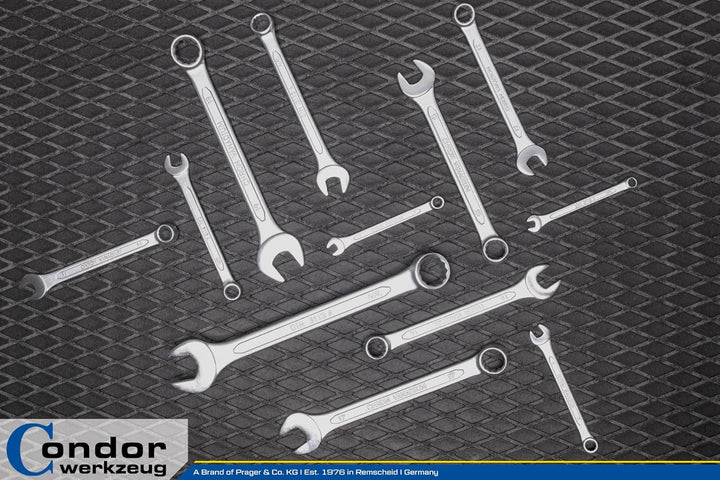 CONDOR Werkzeug 35-12T | Gabel-Ringschlüssel-Satz | 12-tlg. | Chrom-Vanadium-Stahl verchromt | 6-22