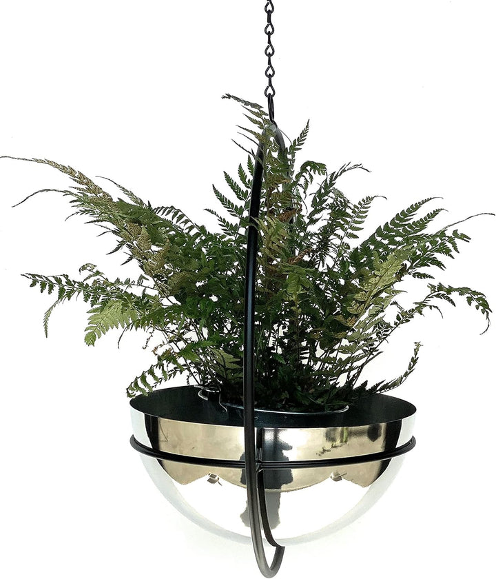 DanDiBo Blumenampel Innen Metall Wand Hängepflanzen 78 cm 96087 L mit Topf Silber Pflanzenhänger Blu