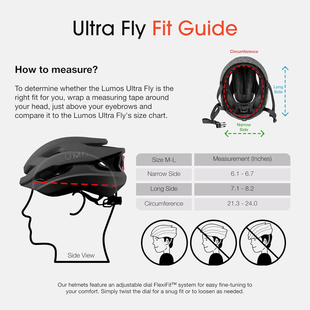 Lumos Leichter Fahrradhelm, Ultra Fly, integrierter Sonnenbrillenanschluss, massgeschneidertes Passf