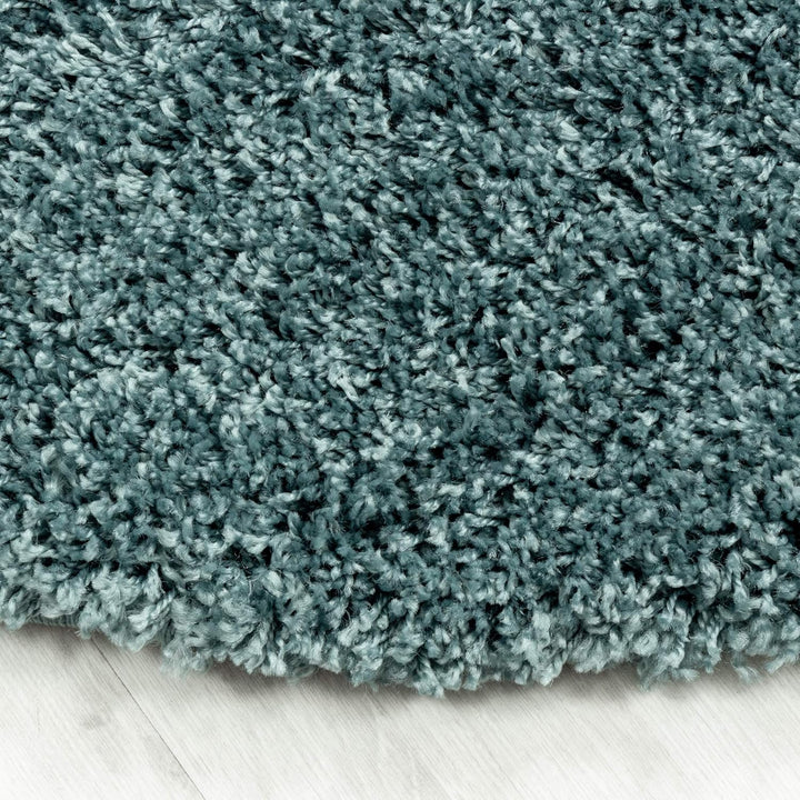 Shaggy Hochflor Teppich Läufer Flur 80 x 150 cm Aqua Blau - Modern Flauschiger Teppich Extra Weich,