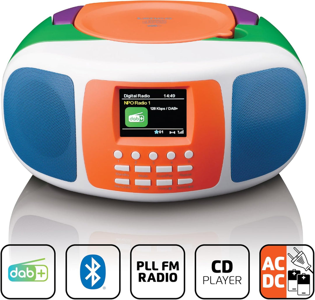 Lenco SCD-861KIDS - Tragbares DAB+/FM-Radio für Kinder mit Bluetooth® 5.3, CD-Player, Stereo-Sound,