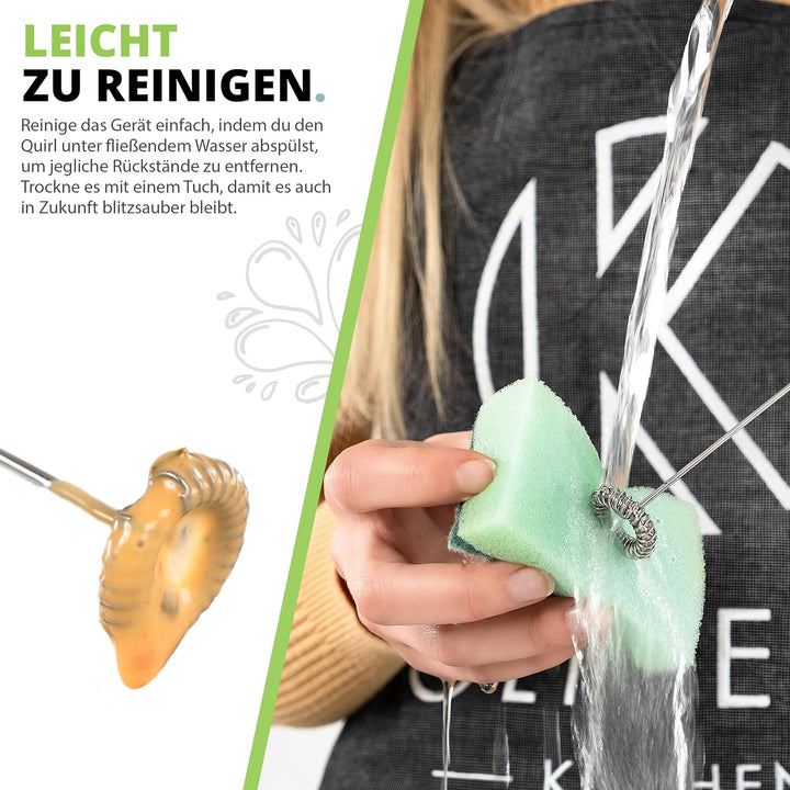 Oliver's Kitchen ® Handbetriebener Milchaufschäumer - Erzeuge in Sekundenschnelle Milchschaum für Ka