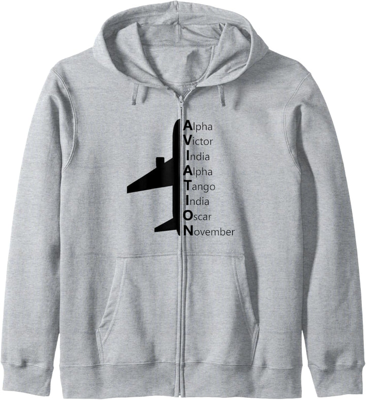 Piloten Alphabet Aviation Piloten Kapuzenjacke