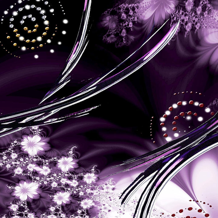 Runa Art - Bilder Abstrakt Blumen 200 x 100 cm 5 Teilig XXL Wanddekoration Design Lila 102451a 200 x