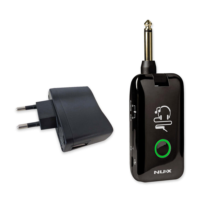 Nux MP-2 Mighty Plug Drahtlose Verstärker- und Effekt-Simulation für Gitarre und Bass + keepdrum Net