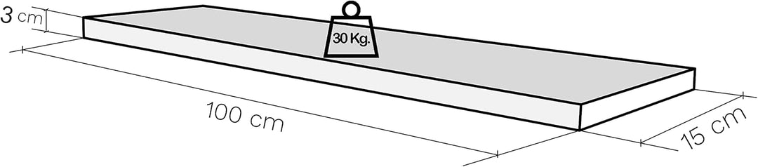 Henor Wandregal FSC® Holzwandregal 100 x 15 x 3 cm. Laden Sie 30 kg. Graphit 100 Graphit 15 Cm, 100