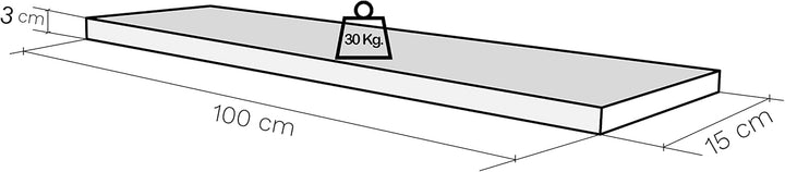 Henor Wandregal FSC® Holzwandregal 100 x 15 x 3 cm. Laden Sie 30 kg. Graphit 100 Graphit 15 Cm, 100