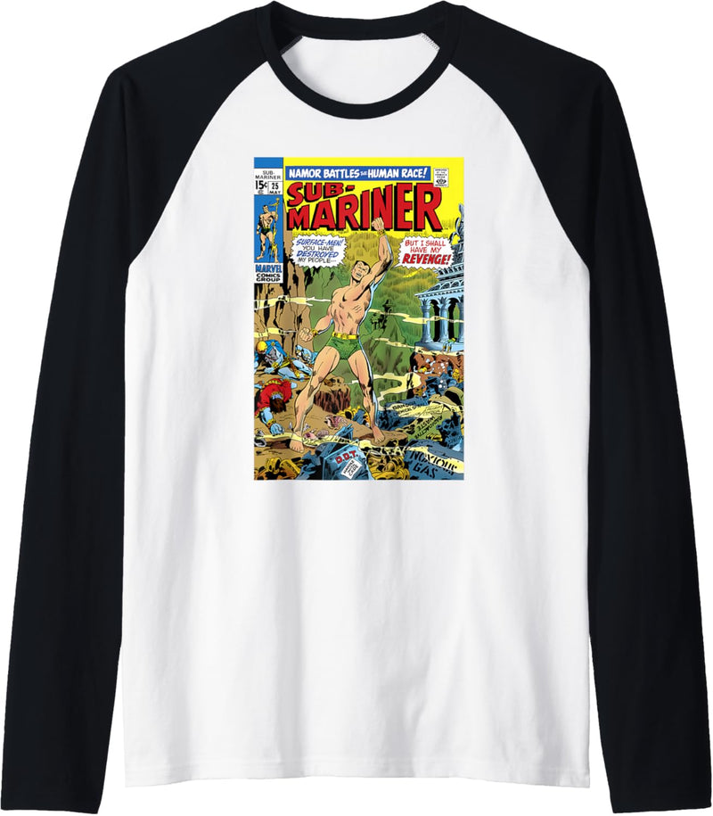 Marvel Namor Battles The Human Race Comic Cover Raglan