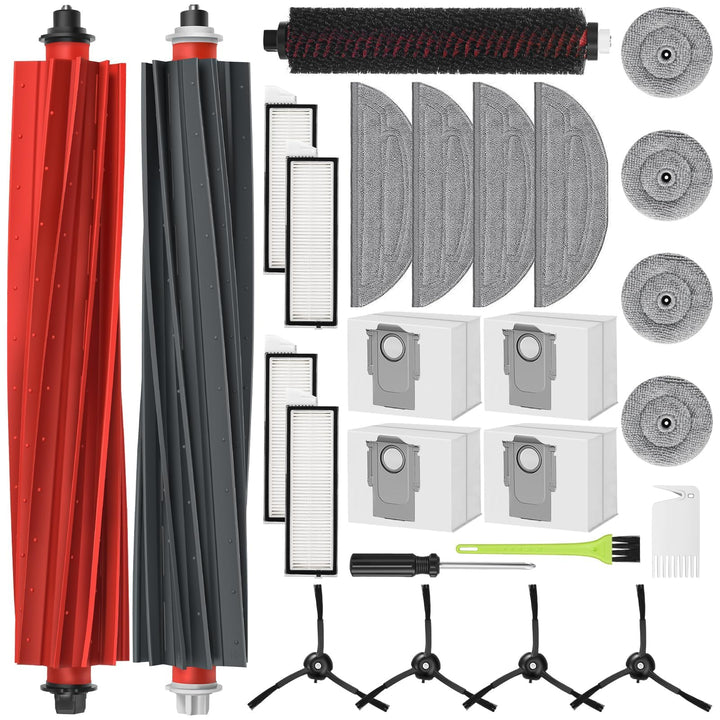 RUKHOOL Zubehör für Roborock S8 Maxv Ultra Ersatzteile Zubehörset mit 4 Staubbeutel, 2 Hauptbürste,