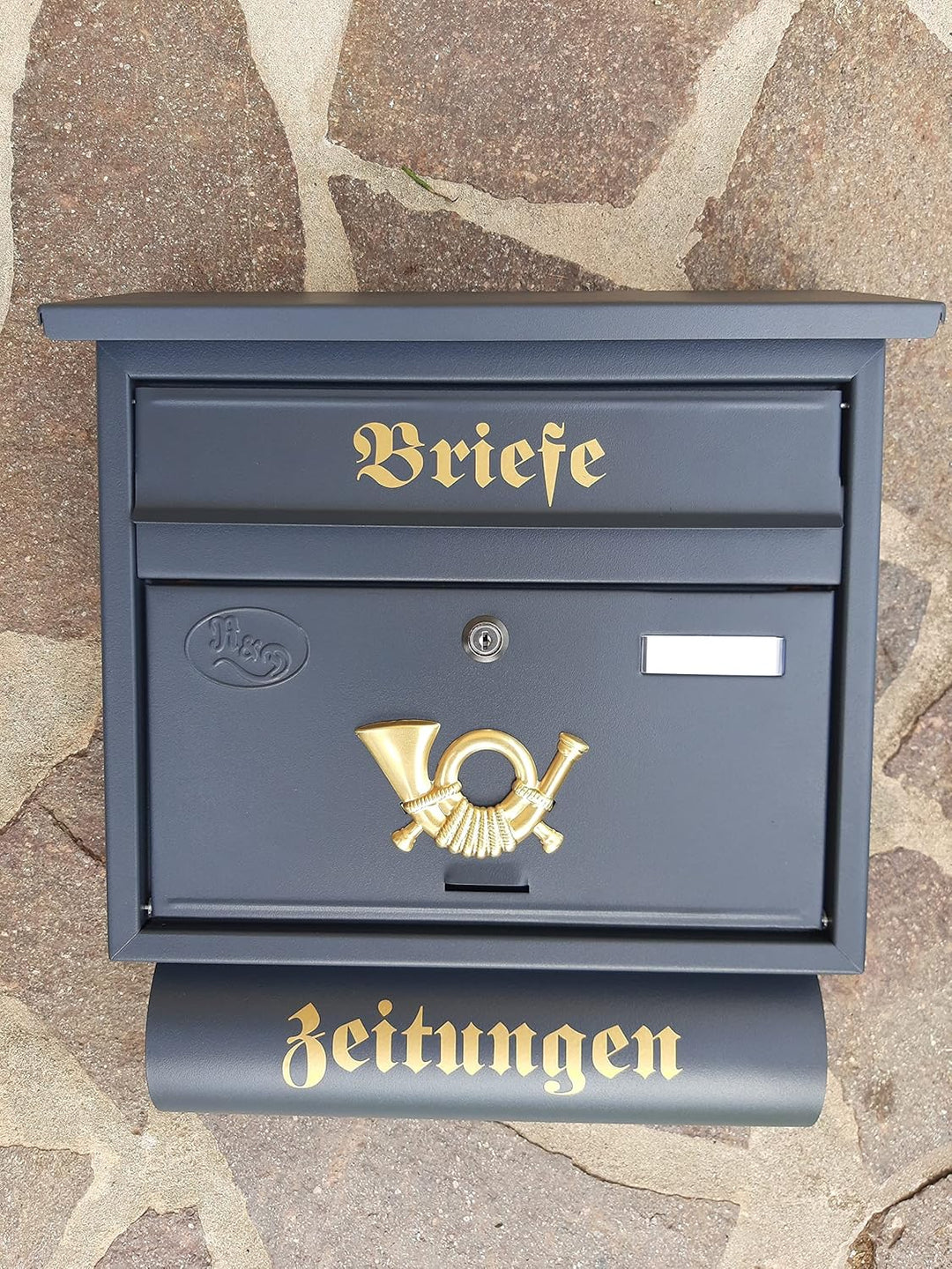 Grosser Briefkasten/Postkasten XXL mit Abnehmbarer Zeitungsrolle Flachdach Katalogeinwurf Zeitungsfa