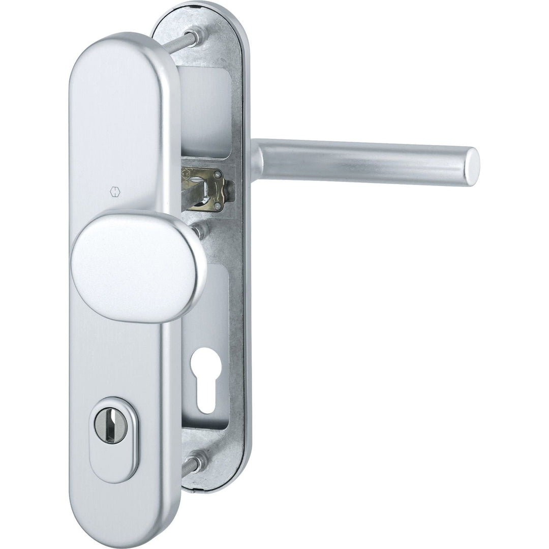 HOPPE 3890029 Sicherheits-Wechselgarnitur Amsterdam-Ö-Norm Entfernung 88mm, Aluminium Silber eloxier