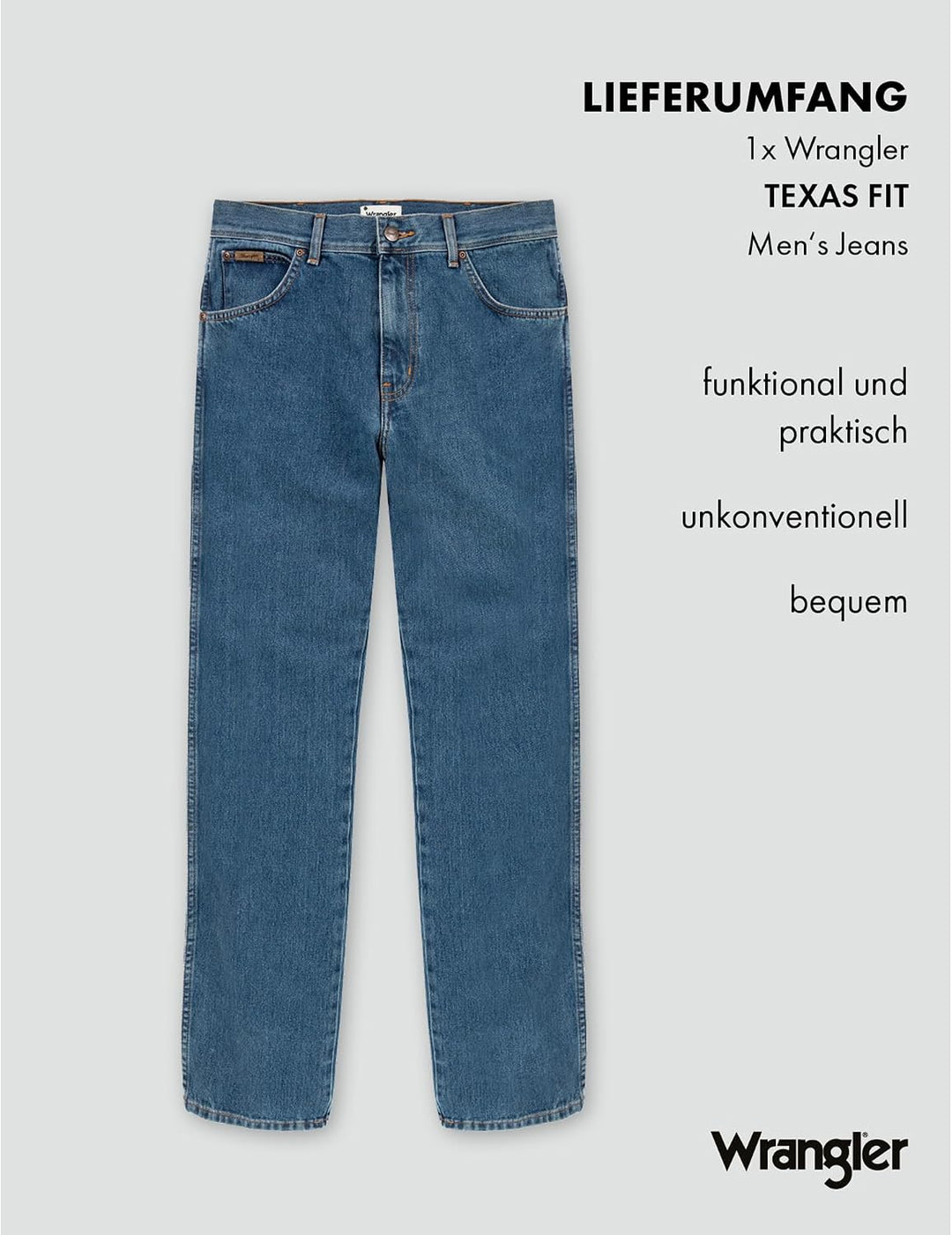 Wrangler Herren Texas Jeans 29W / 32L Blau (Stonewash 096), 29W / 32L Blau (Stonewash 096)
