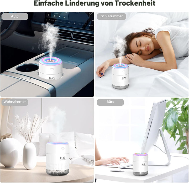 SZO Luftbefeuchter Mini-Luftbefeuchter Luftbefeuchter Für Den Innenbereich Mit Led-Licht, Auto-Off-F