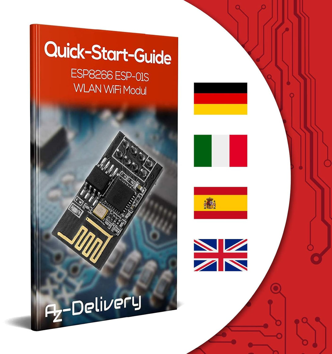 AZDelivery 3 x ESP8266 ESP-01S WLAN WiFi Modul kompatibel mit Arduino und Raspberry Pi inklusive E-B