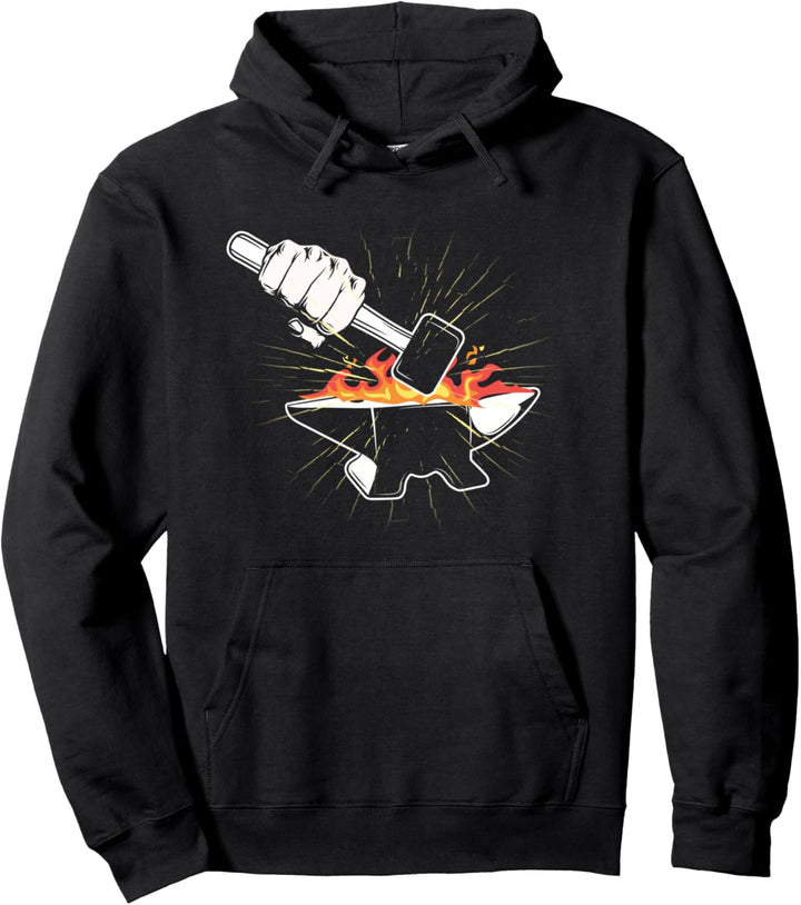 Feuer Metall Amboss Eisen Schmiede Beruf Handwerk Schmied Pullover Hoodie