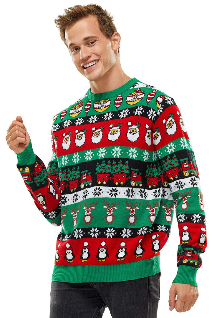 U LOOK UGLY TODAY Hässlicher Weihnachtspullover Herren Unisex Lustig Ugly Christmas Sweater Chunky G