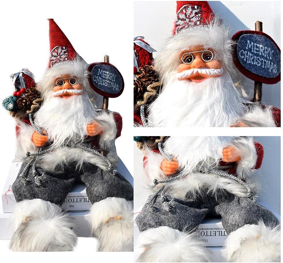 Hopowa Weihnachtsmann Sitzender Weihnachtsvitrine Dekoration 57cm Weihnachtsmann Dekofigur Nikolaus