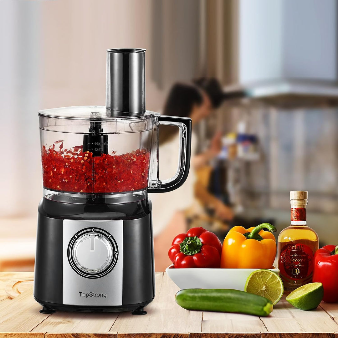 TopStrong Küchenmaschine, 800W küchenmaschine zerkleinerer, 2L Food Processor,Multizerkleinerer, Kom