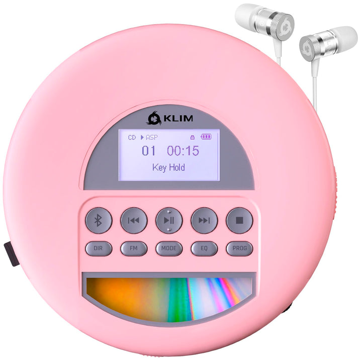 KLIM Nomad CD Player Bluetooth - Tragbarer CD-Player Discman mit langlebigem Akku - Inklusive Kopfhö