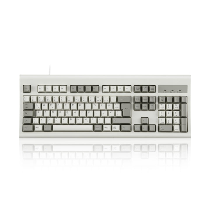 Perixx PERIBOARD-106M, USB-Kabelgebundene Tastatur in Vollformat mit ergonomischen Design, Retro/Vin