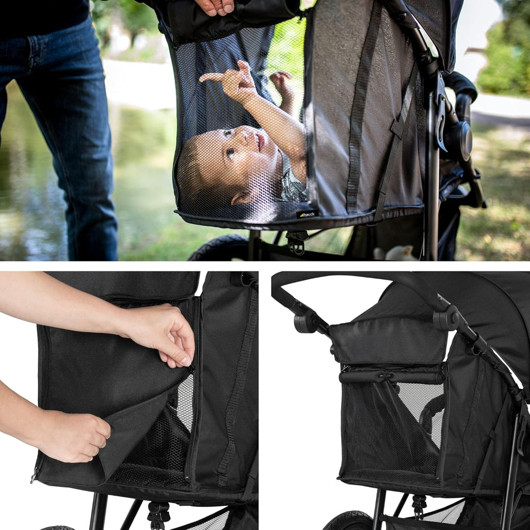 Hauck Kinder Buggy Runner 2, Grosse Luftreifen 3 Rad, Bis 25 kg, mit Liegefunktion und Netzfenster,